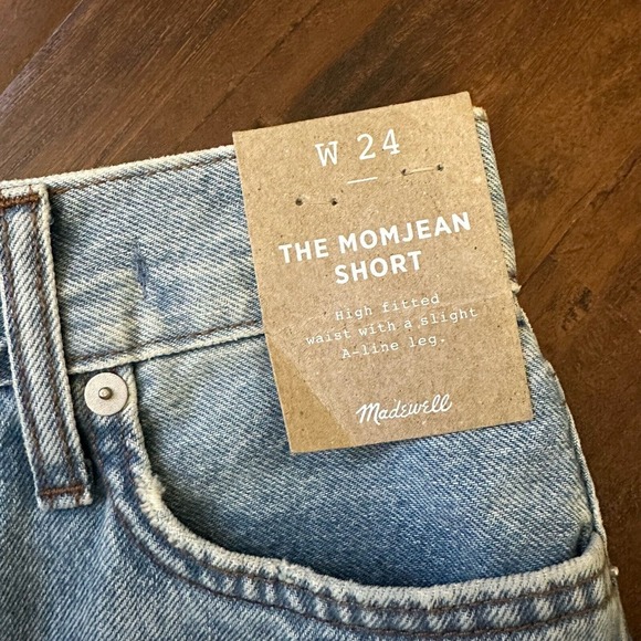 NWT MADEWELL Distressed The Mom Jean Short High-Waisted Cutoff - Picture 5 of 12
